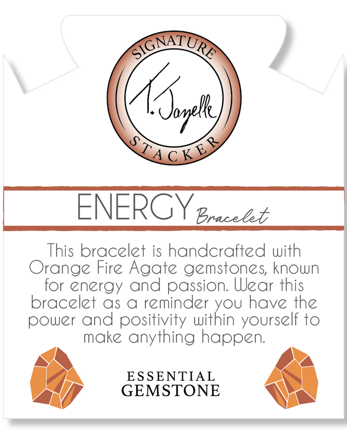 Defining Bracelet- Energy Bracelet with Orange Fire Agate Gemstones