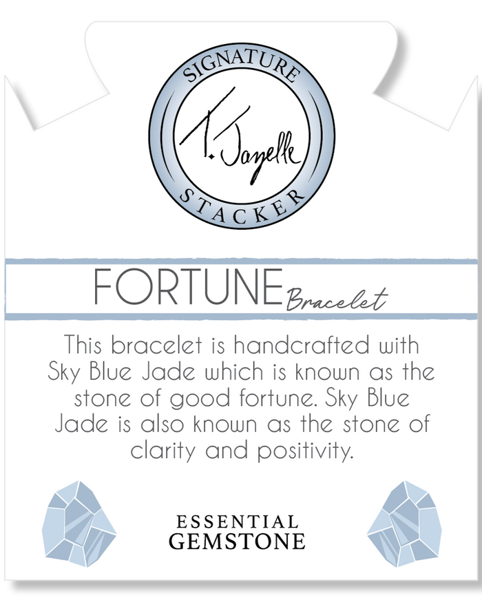 Defining Bracelet- Fortune Bracelet with Sky Blue Jade Gemstones