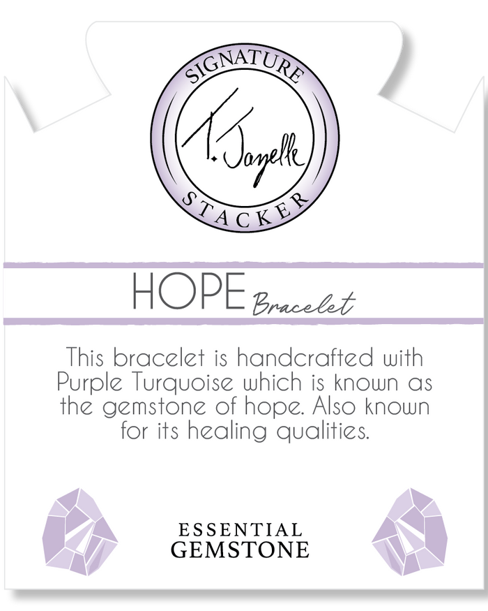 Defining Bracelet- Hope Bracelet with Purple Turquoise Gemstones