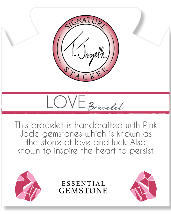 Defining Bracelet- Love Bracelet with Pink Jade Gemstones