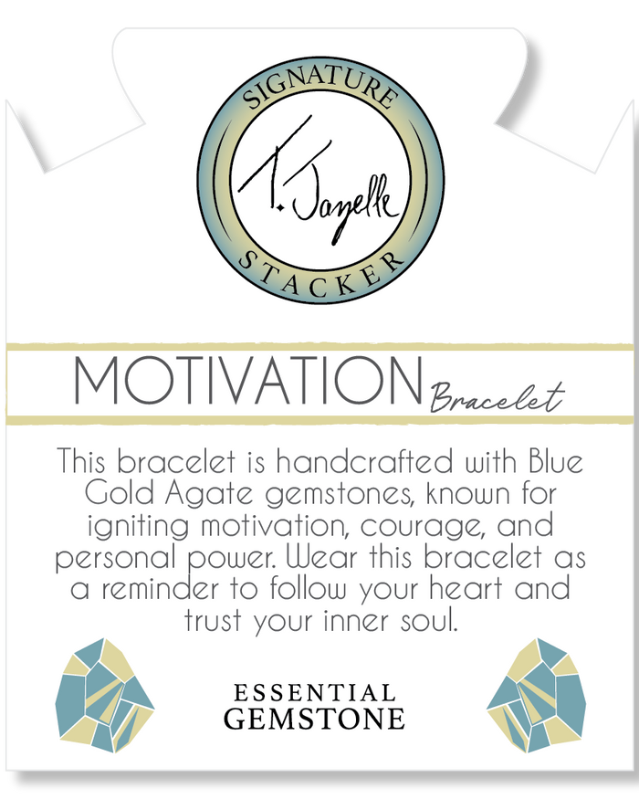Defining Bracelet- Motivation Bracelet with Blue Gold Agate Gemstones
