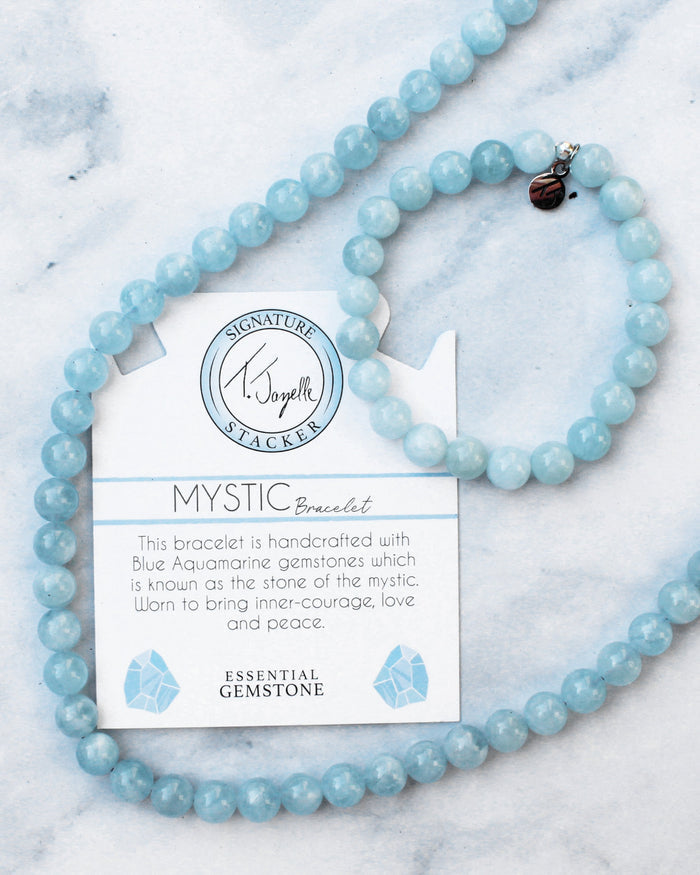 Defining Bracelet- Mystic Bracelet with Blue Aquamarine Gemstones