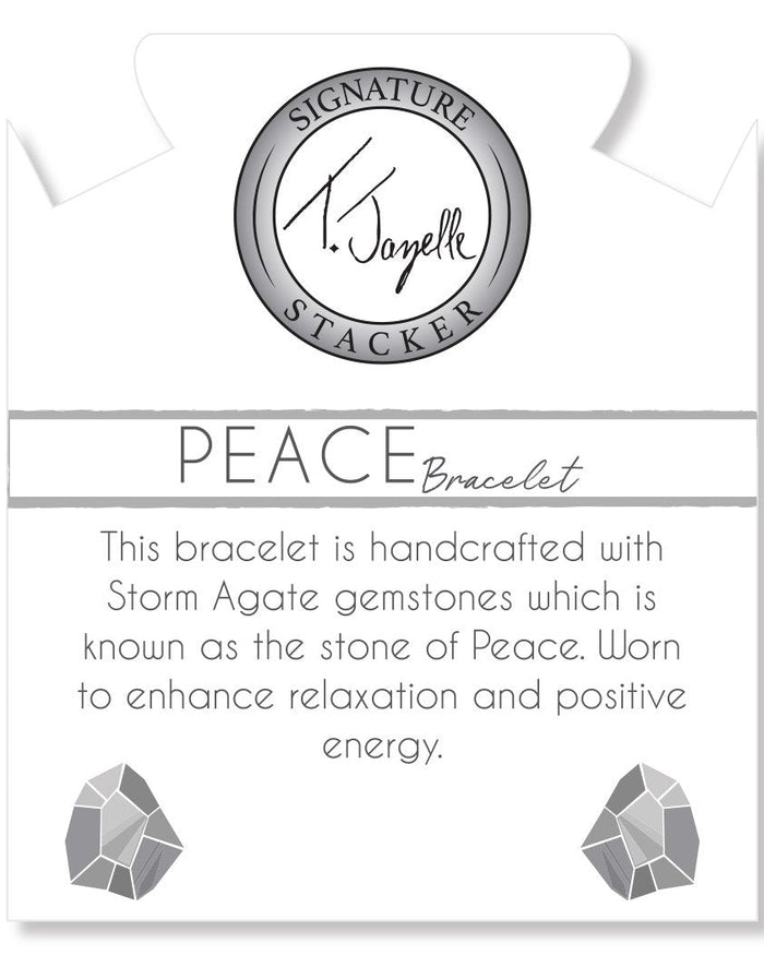 Defining Bracelet- Peace Bracelet with Storm Agate Gemstones