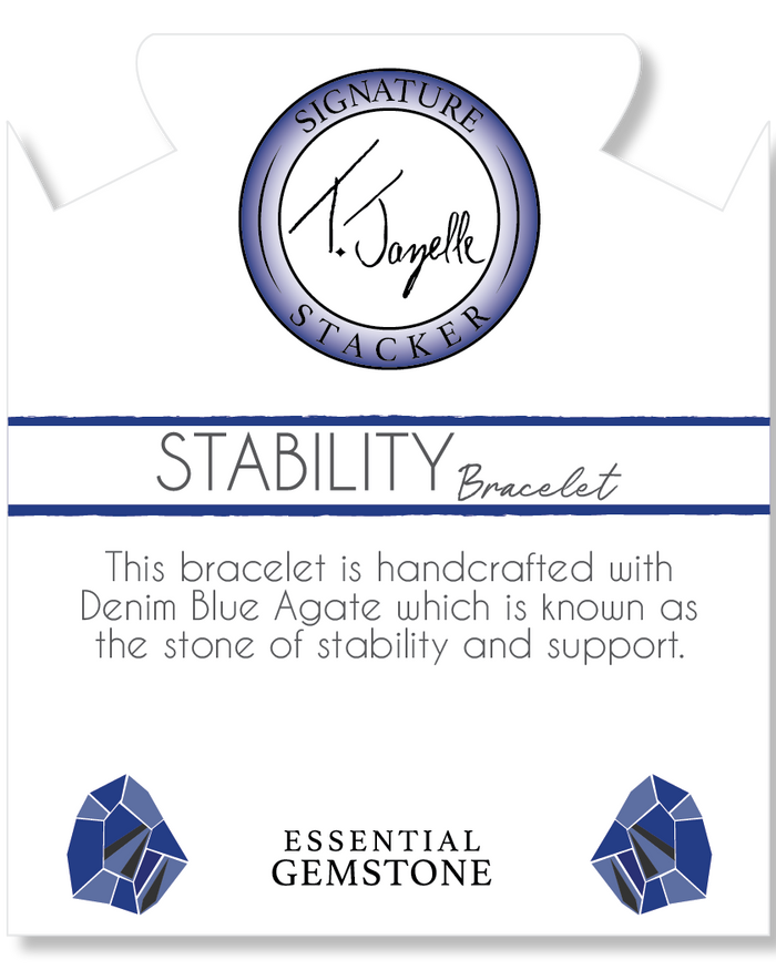 Defining Bracelet- Stability Bracelet with Denim Blue Agate Gemstones
