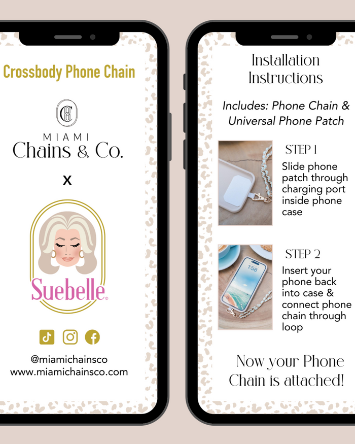 Denim Cheetah Crossbody Phone Chain