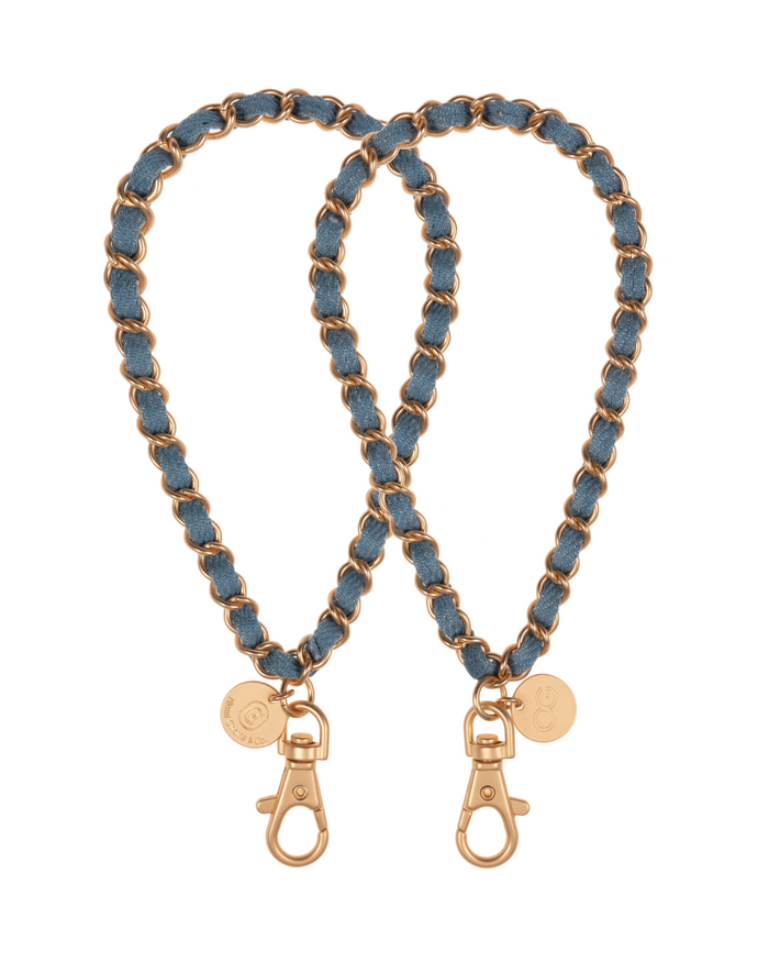 Denim Dream x Matte Gold Phone Wristlet