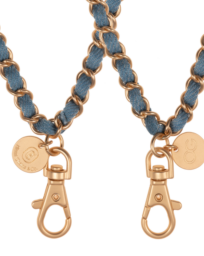 Denim Dream x Matte Gold Phone Wristlet