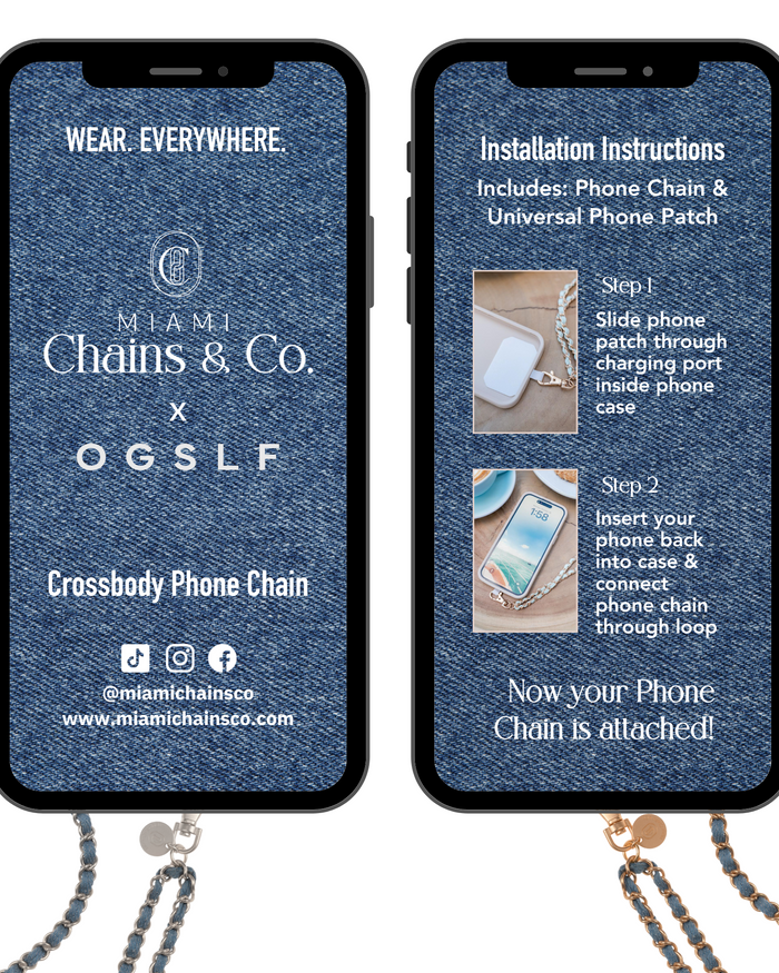 Denim Dream x Matte Gold Phone Wristlet