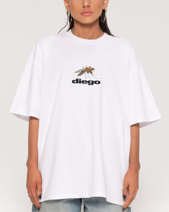 Diego White Oversized Tee