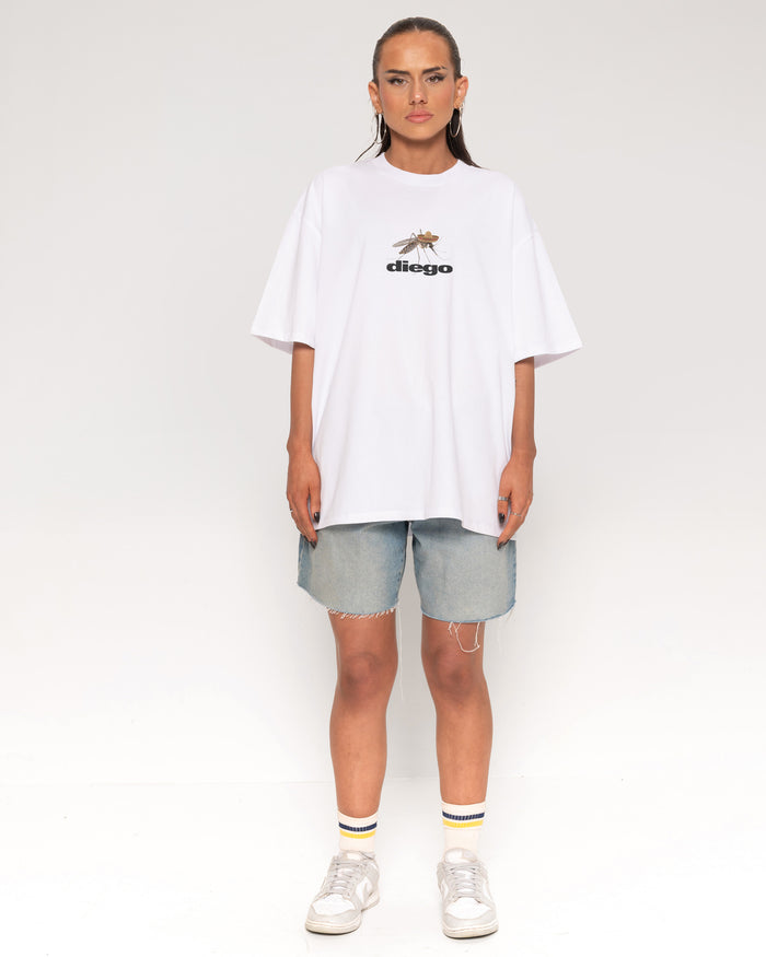 Diego White Oversized Tee