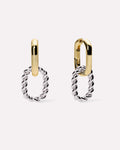 Double Hoop Earrings - Ash Double Two Tone