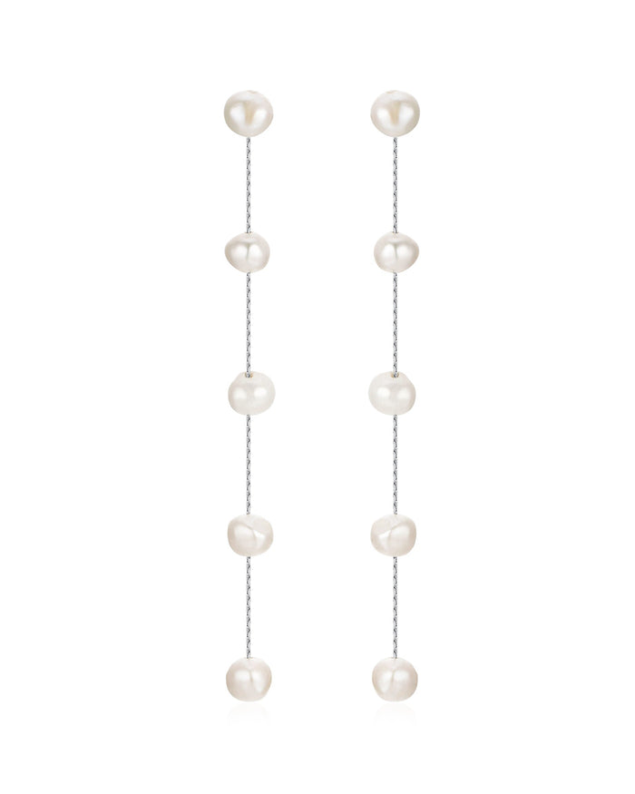 White Pearl with Rhodium Plating / One Size