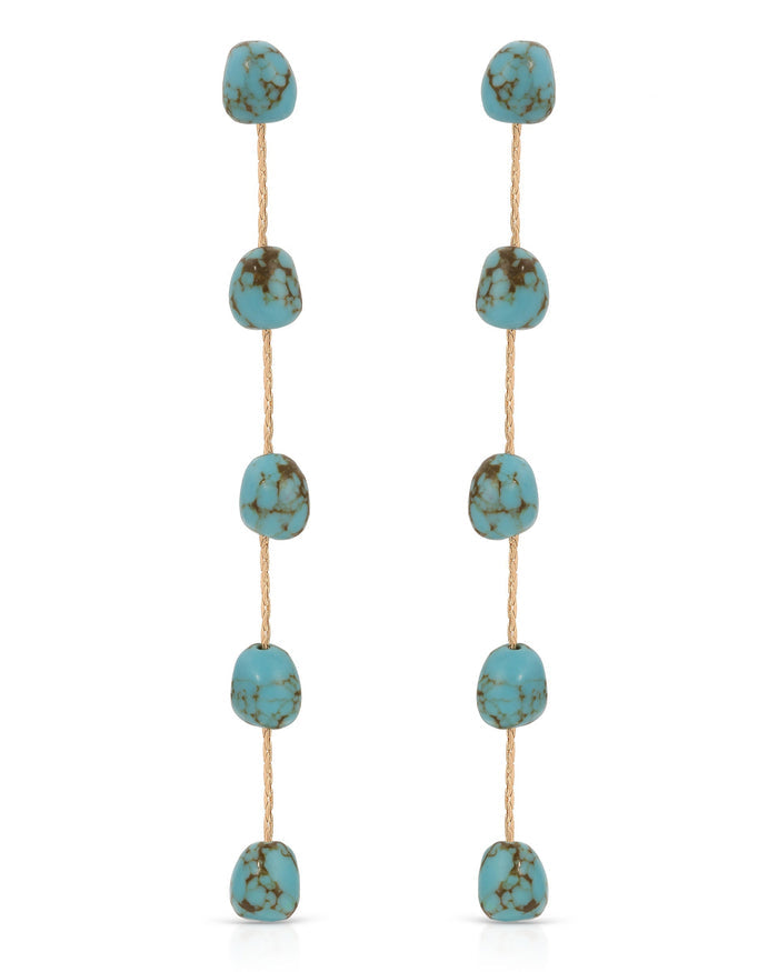 Dripping Turquoise Delicate Drop Earrings