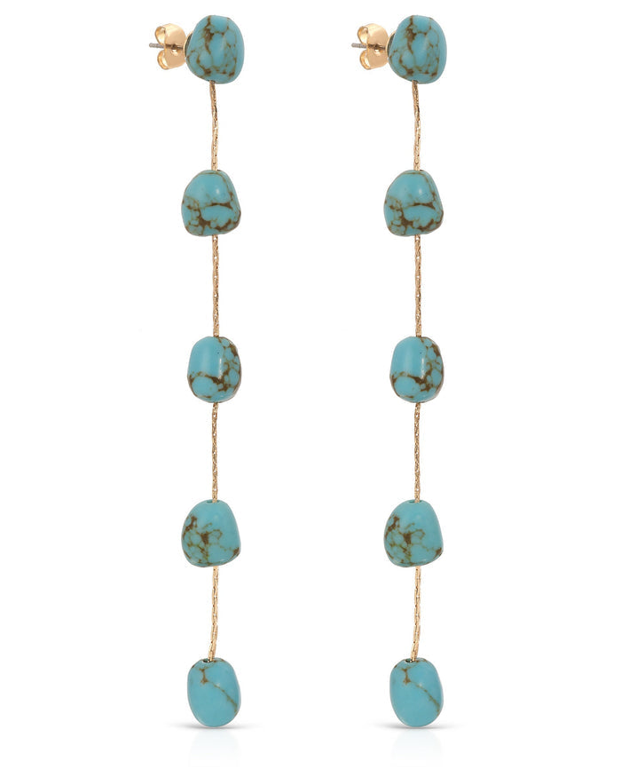 Dripping Turquoise Delicate Drop Earrings