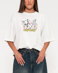 Drop Dead White Boxy Crop Tee