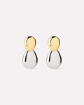 Drop Earrings - Pebble Earrings Two Tone