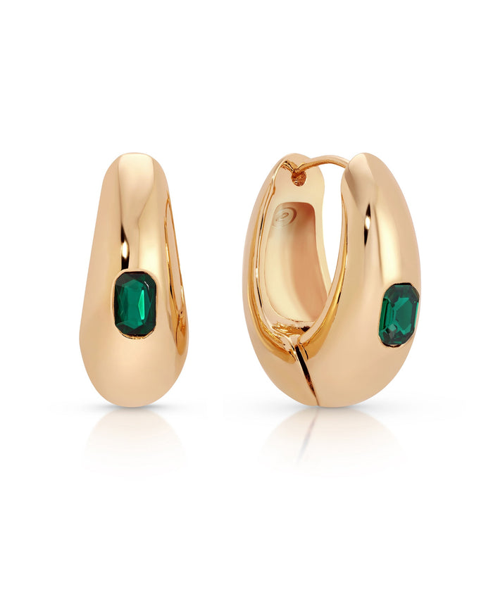 Emerald Deco Hoops