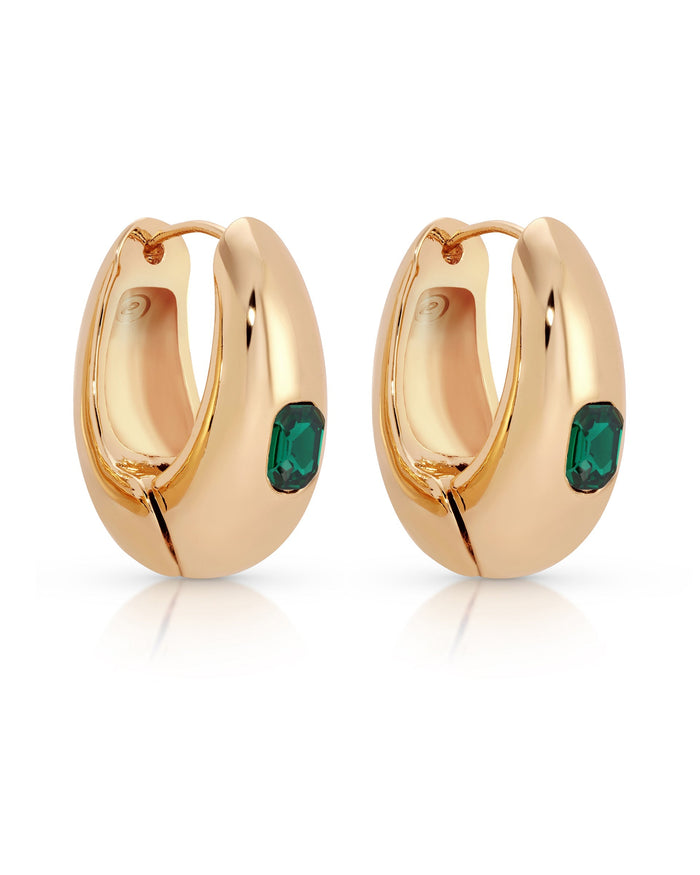 Emerald Deco Hoops