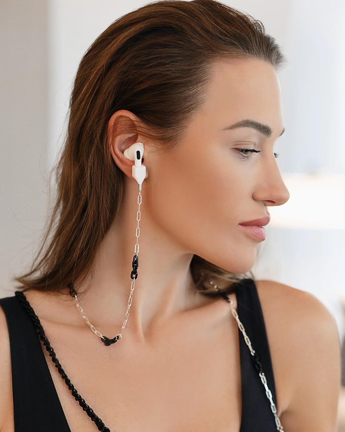 Espresso Black Silver AirPod Chain