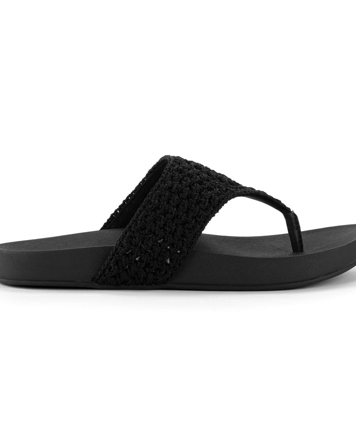 Everly Sandal - Hand Crochet - Black Medallion