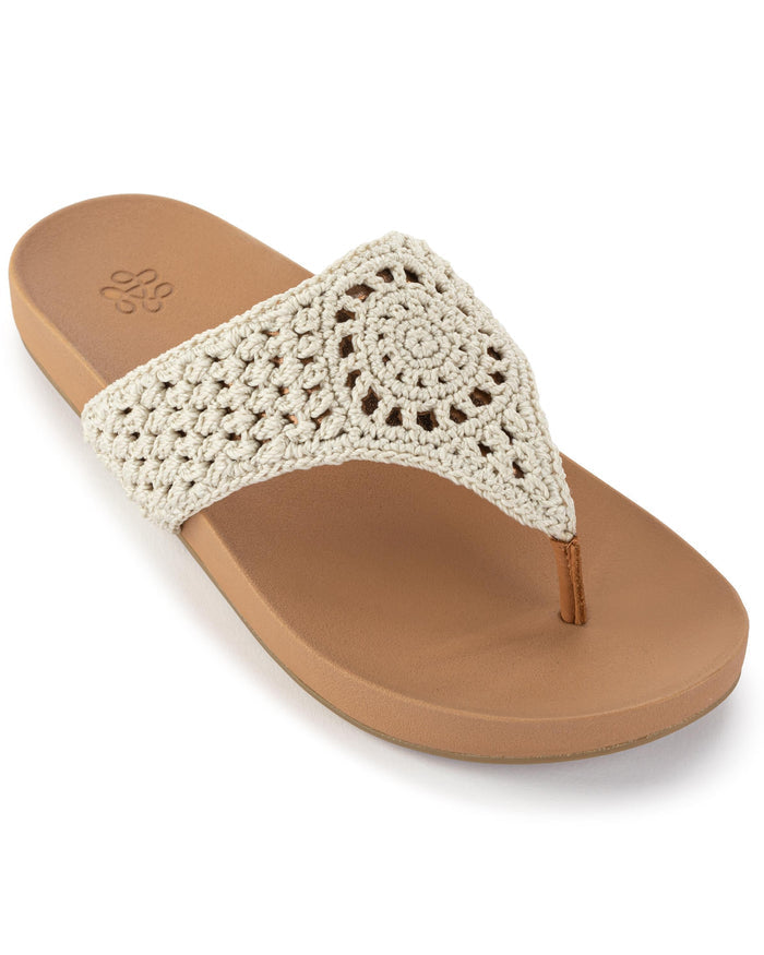 Everly Sandal - Hand Crochet - Natural Medallion