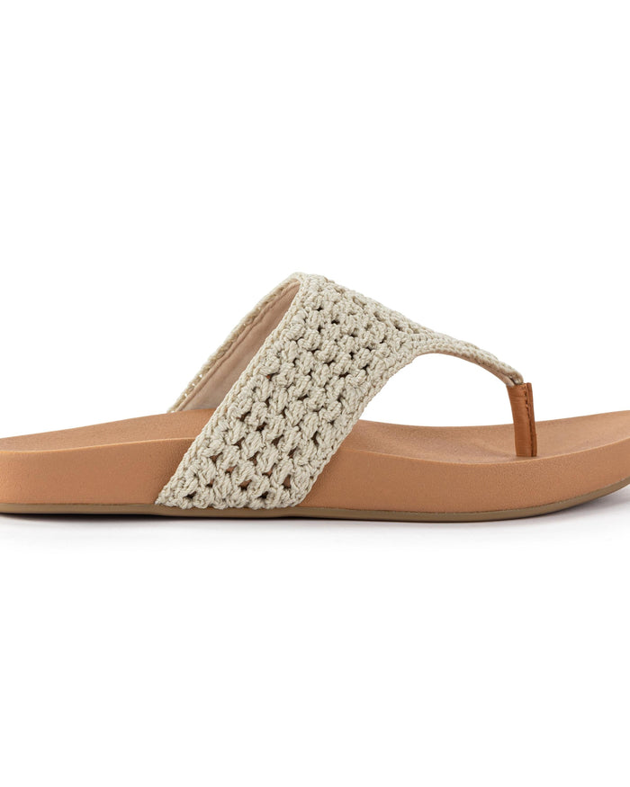 Everly Sandal - Hand Crochet - Natural Medallion