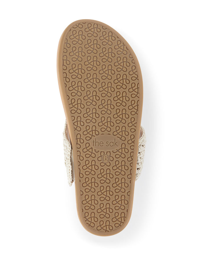 Everly Sandal - Hand Crochet - Natural Medallion