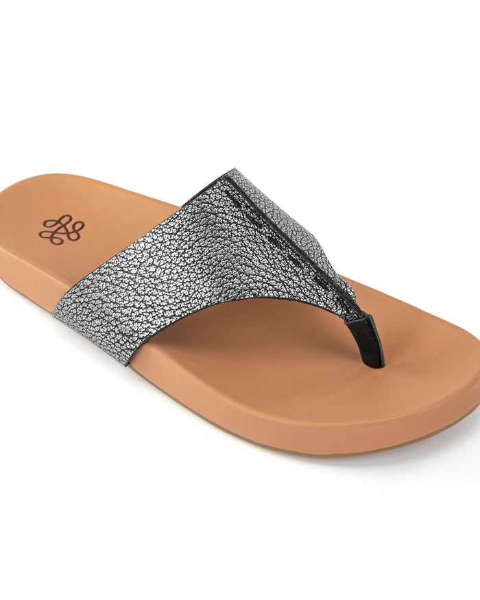 Everly Sandal - Leather - Dark Silver