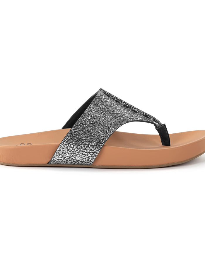 Everly Sandal - Leather - Dark Silver