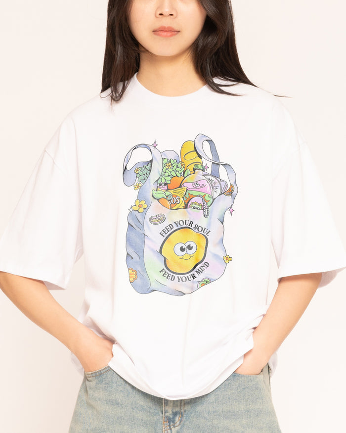Feed Your Soul White Oversized Tee