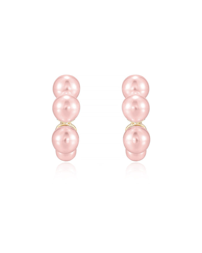 Five Pearls Hoop Earrings