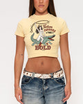 Fortune Favours The Bold Yellow Baby Tee
