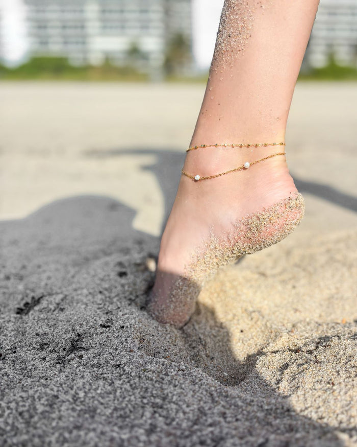 FRESHWATER PEARL MAX ANKLET GOLD