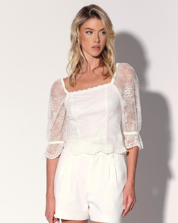 Georgina Top, Ivory Lace