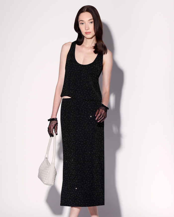 Gianna Skirt, Black and Rhinestone