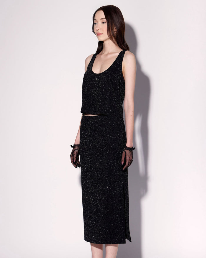 Gianna Skirt, Black and Rhinestone