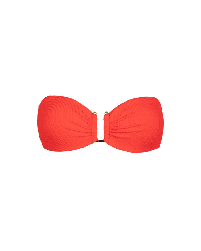 Gina Top In Guava Red Texture