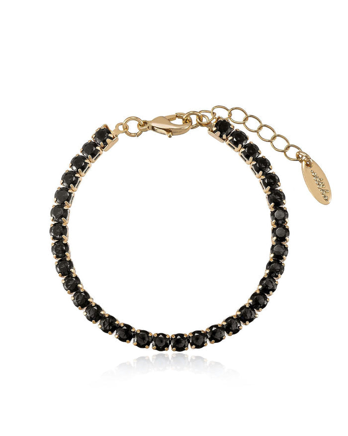 Black Crystal with 18k Gold Plating / One Size