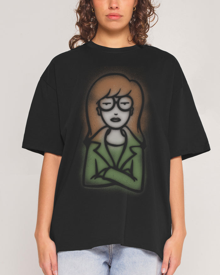 Go To Hell Black Oversized Tee
