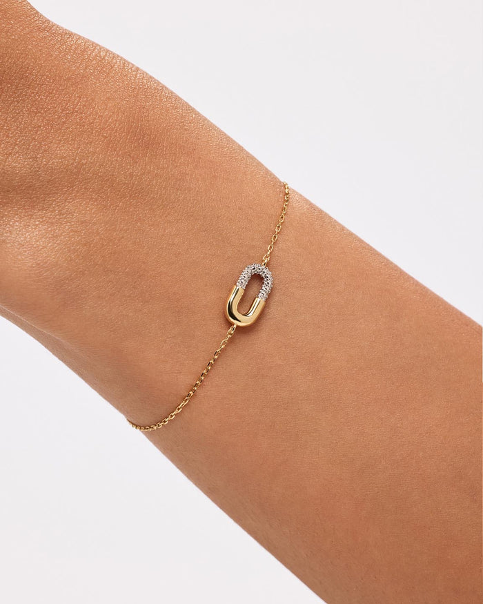 Gold Charm Bracelet - Blake Bracelet Micropave