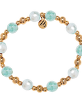 Gold Day by Day Collection- Aqua Agate Gemstone Bracelet