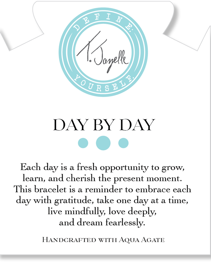 Gold Day by Day Collection- Aqua Agate Gemstone Bracelet