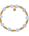 Gold Day by Day Collection- Blue Aquamarine Gemstone Bracelet