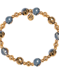 Gold Day by Day Collection- Blue Gold Agate Gemstone Bracelet