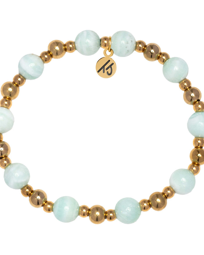 Gold Day by Day Collection- Hemimorphite Gemstone Bracelet