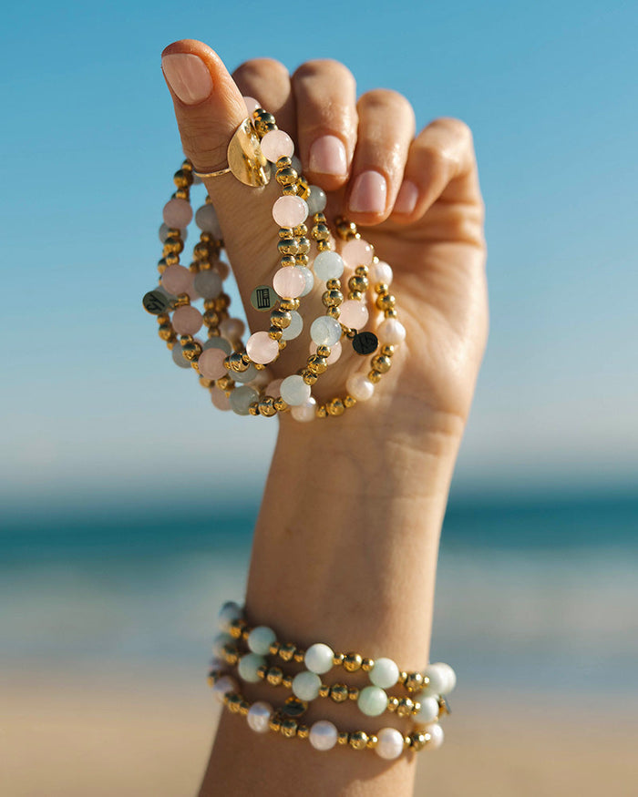Gold Day by Day Collection- Hemimorphite Gemstone Bracelet