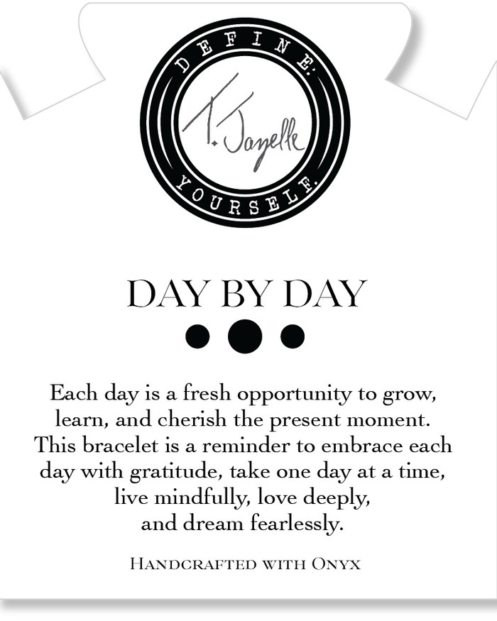 Gold Day by Day Collection- Onyx Gemstone Bracelet