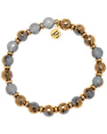 Gold Empowered Elegance Collection- Blue Gold Agate Gemstone Bracelet
