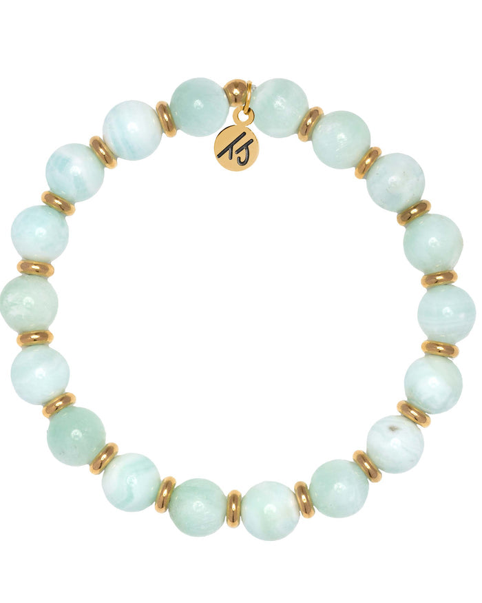 Gold Empowered Elegance Collection- Hemimorphite Gemstone Bracelet