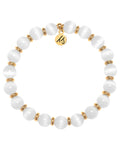 Gold Empowered Elegance Collection- White Cats Eye Gemstone Bracelet